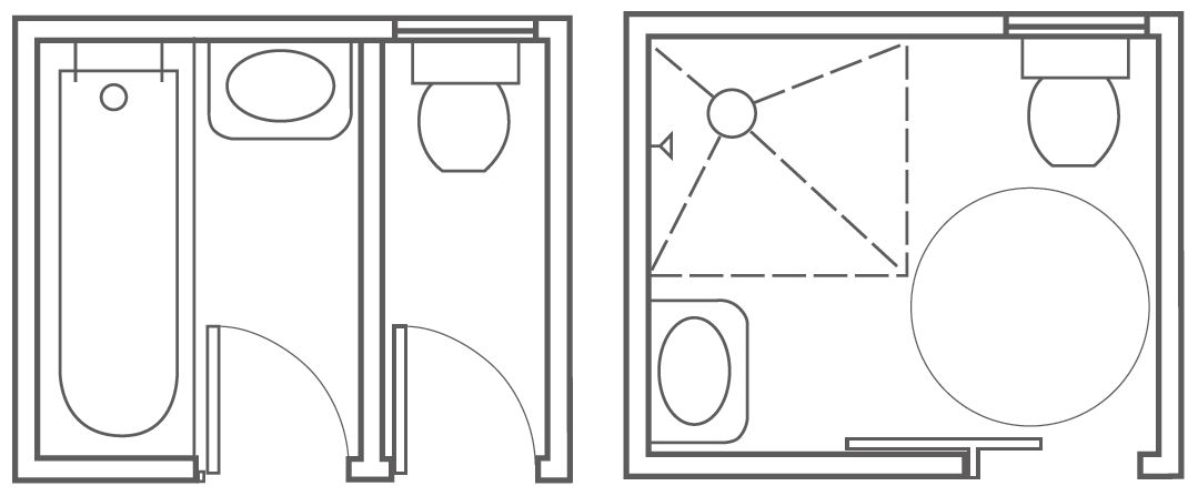 Floorplans - separate toilet and bathroom versus wet room