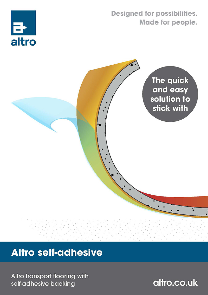 The cover of the Altro self-adhesive service brochure