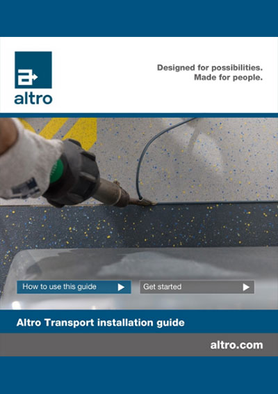 The cover of the Altro self-adhesive service brochure
