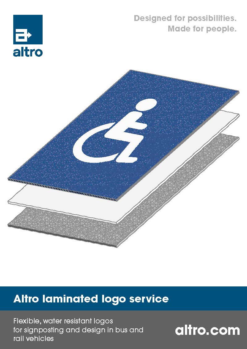 The cover of the Altro laminated logos brochure