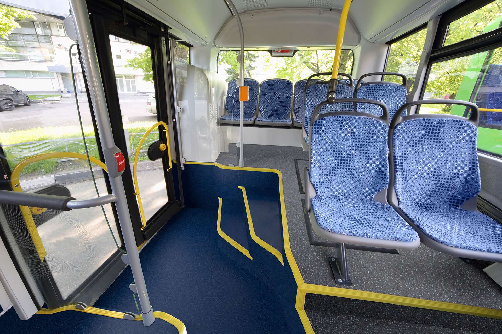 Altro Transflor Chroma EV in Capri and Tuscan installed in a city bus.