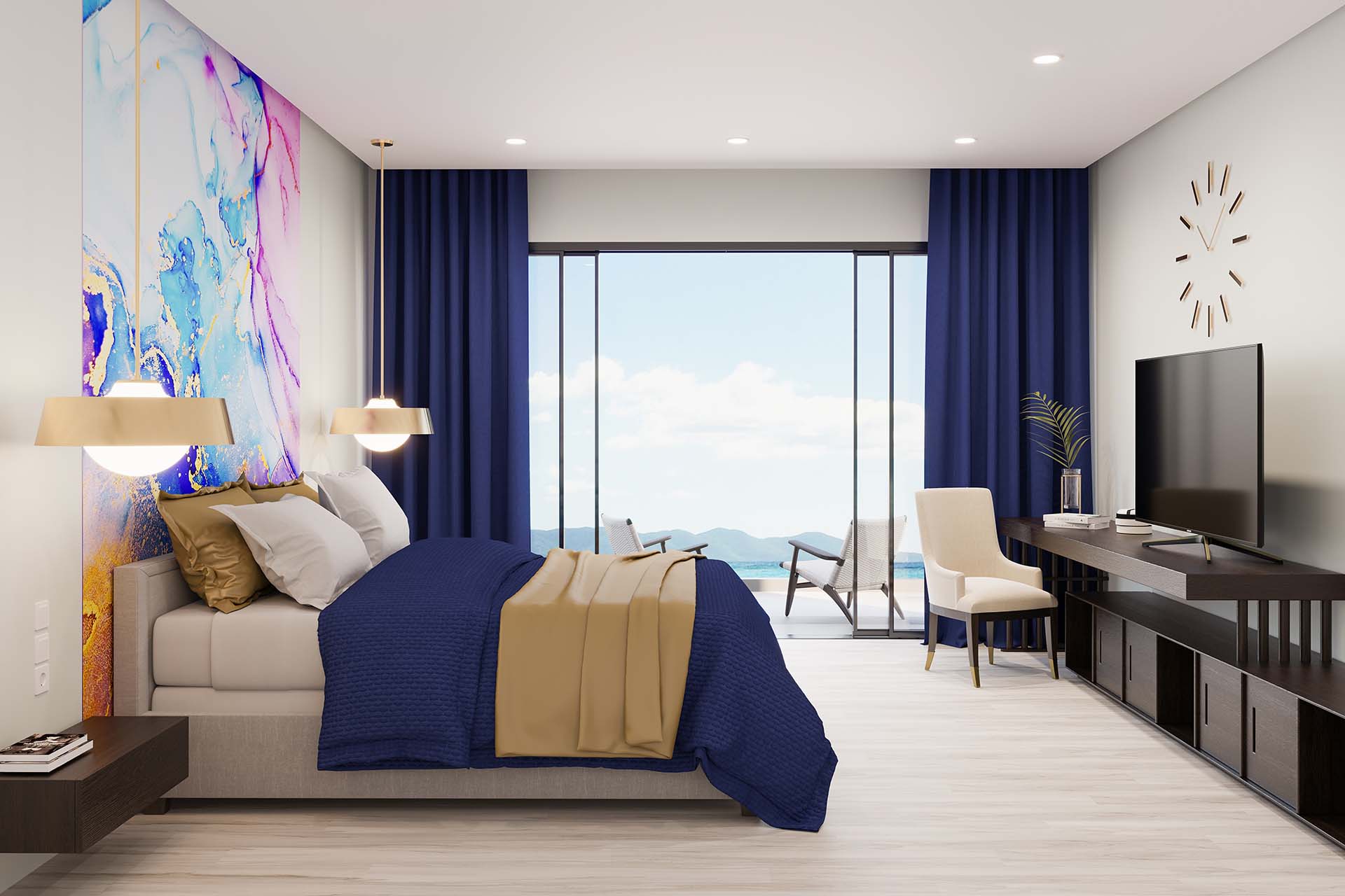 Altro in hotel room Altro Whiterock PopArt and Altro Lavencia installed in a hotel room