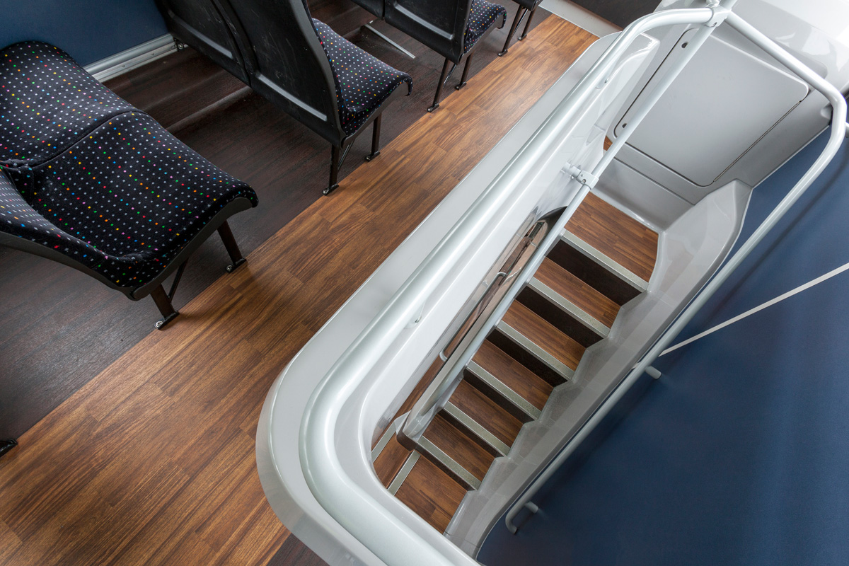 Altro Transflor Wood on a bus internal staircase