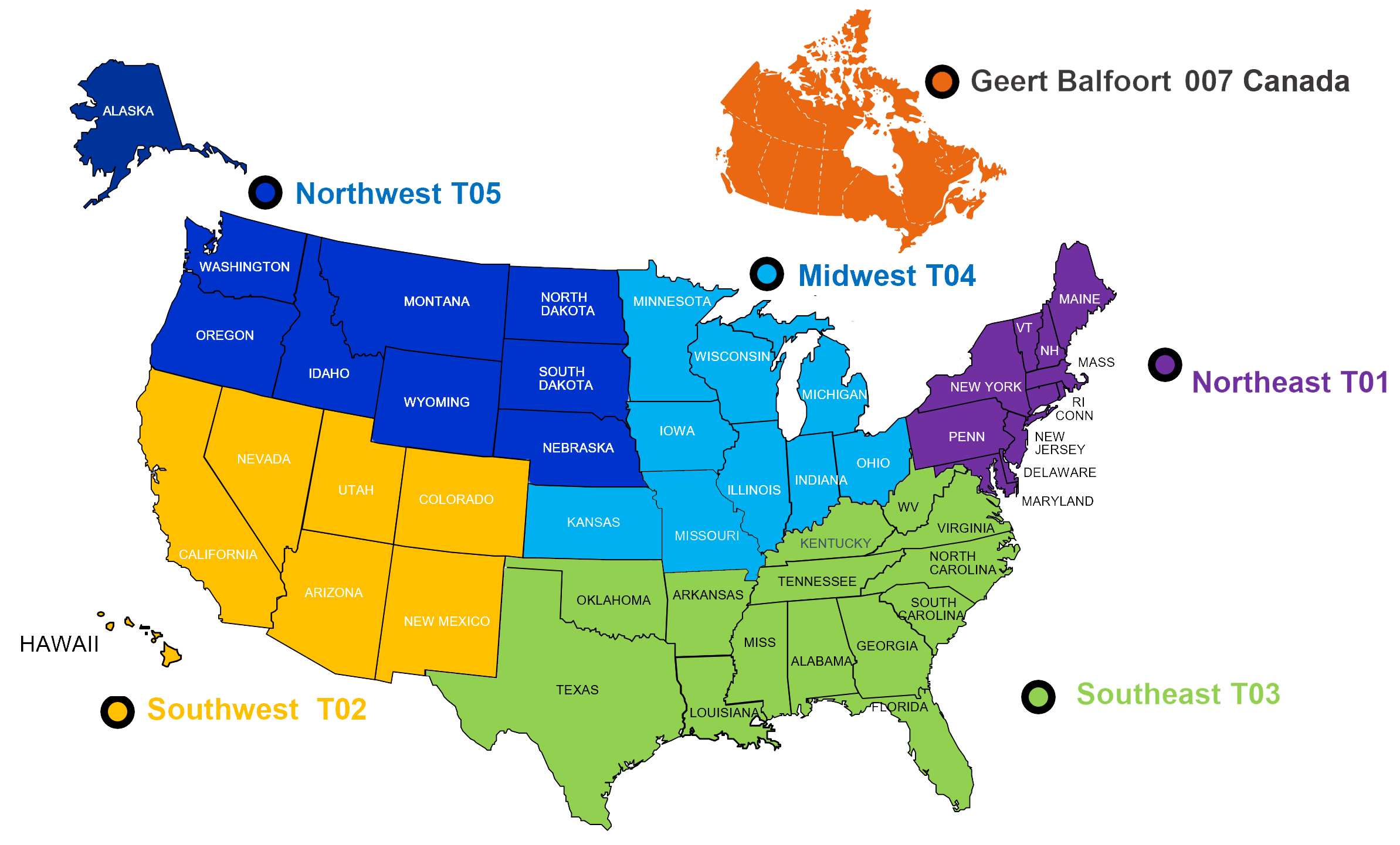 Image of Altro Americas sales territories